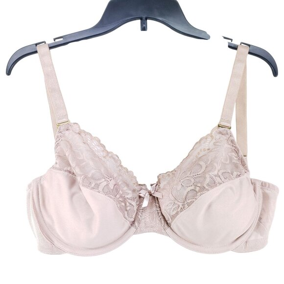Glamorise Convertible Racerback Lace Bra Size 40B Nude Adjustable Straps - Picture 1 of 6